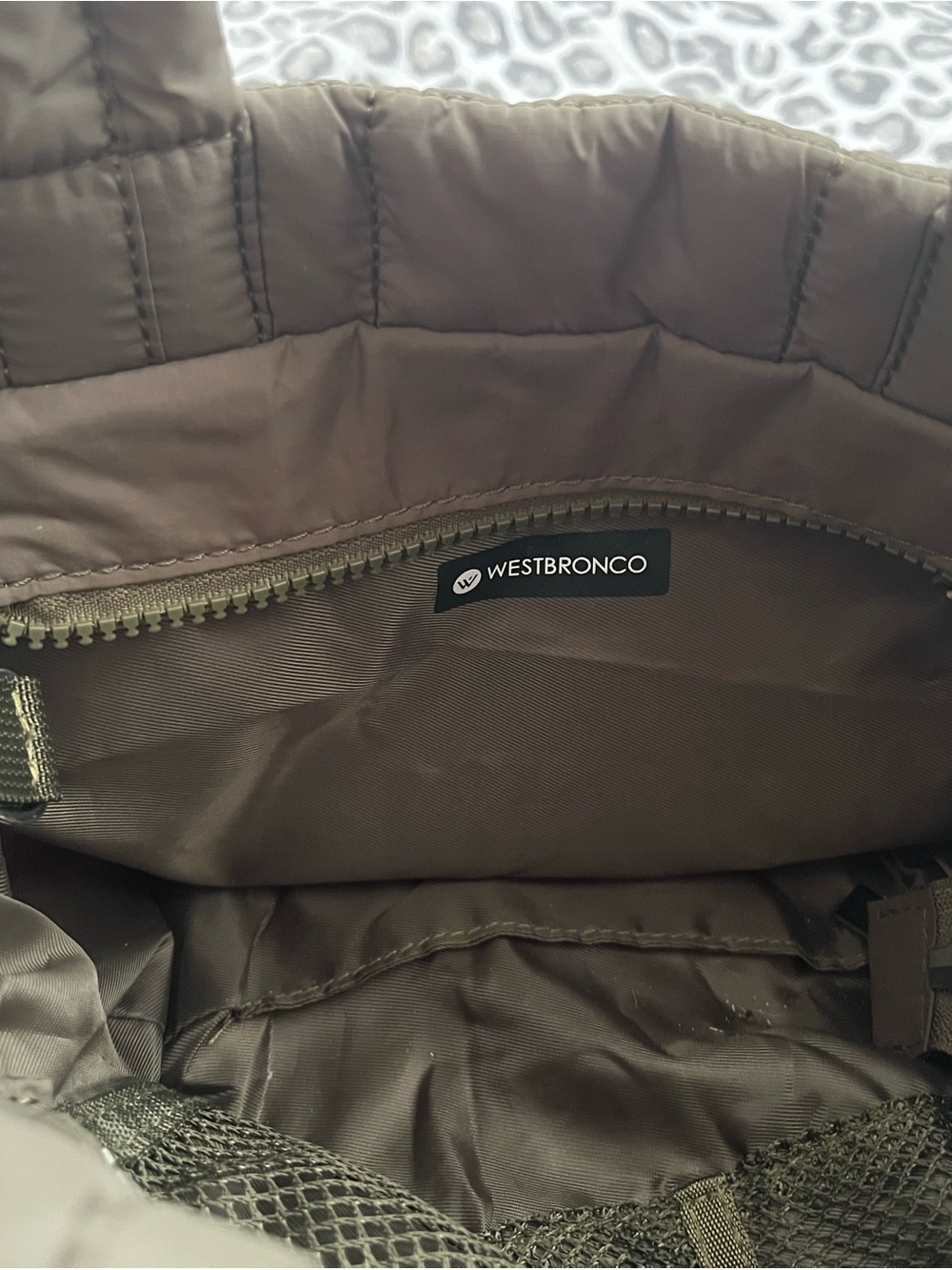 Quilted Olive Green Puffer Tote Bag - Versatile Women's Shoulder Bag - Picture 3 of 5